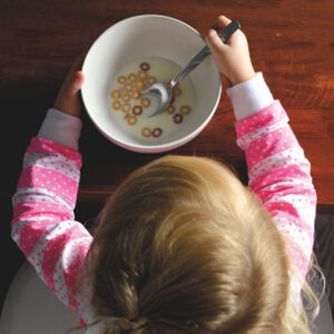 Feeding therapy picky eater child eating cereal